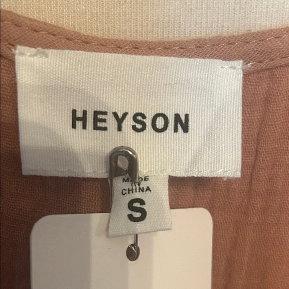 Heyson Mauve Pink/Tan Linen-Texture Overalls - Picture 10 of 13